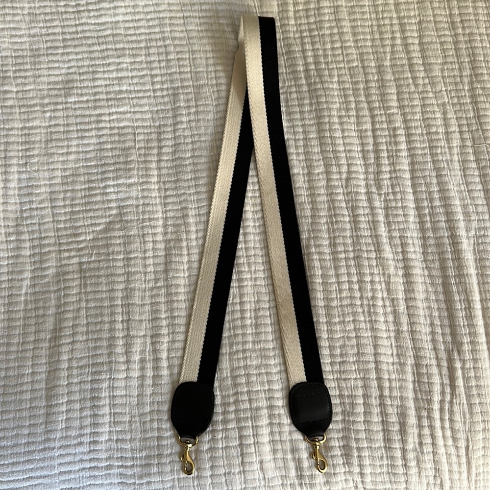 Clare V Black and Cream Crossbody Bag Strap